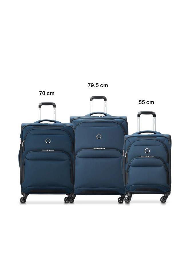 Delsey Sky Max 3 Piece Luggage Trolley Set - Blue