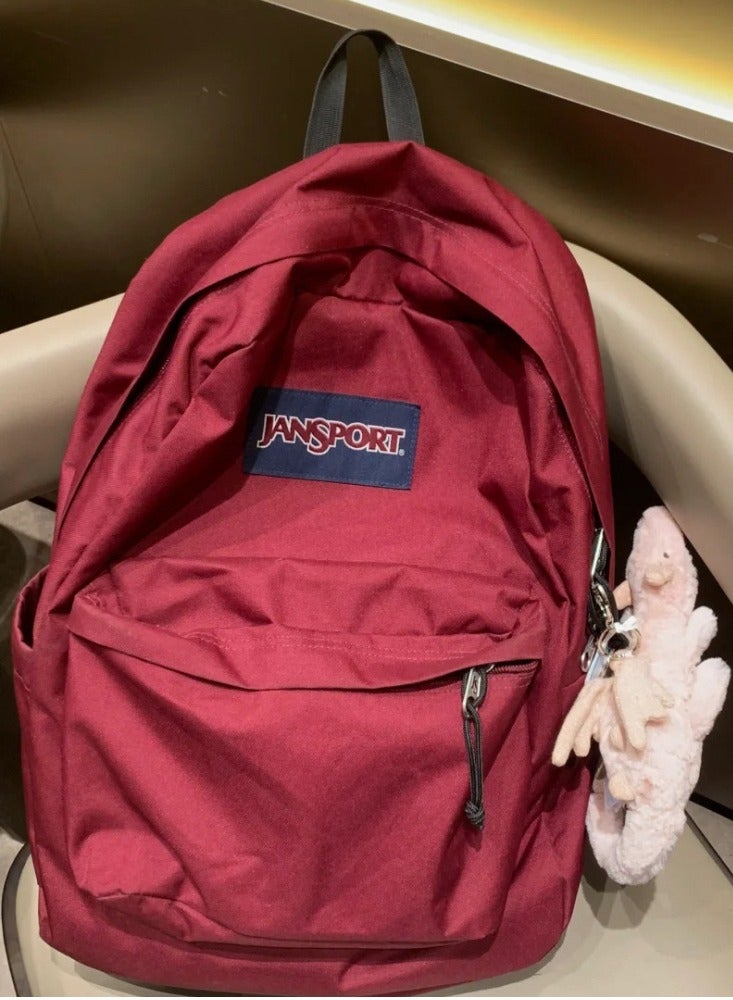 JanSport SuperBreak Classic Casual Backpack Back to School Bag 26L - Burgundy Red