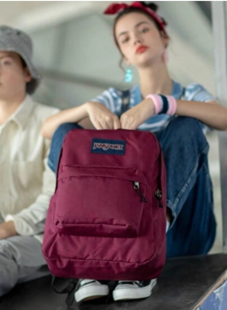 JanSport SuperBreak Classic Casual Backpack Back to School Bag 26L - Burgundy Red