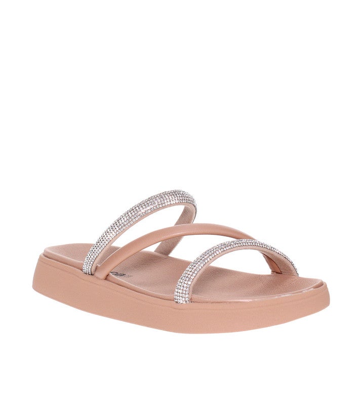 Chloe Cross Strap Flat Sandals