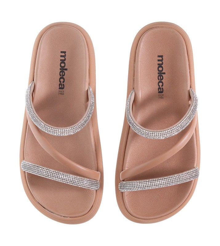 Chloe Cross Strap Flat Sandals