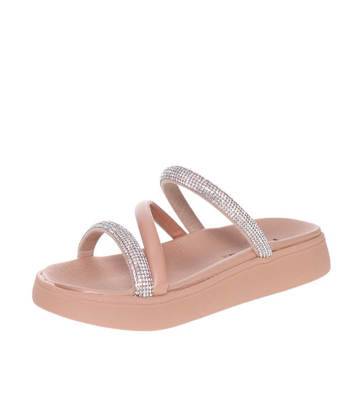 Chloe Cross Strap Flat Sandals