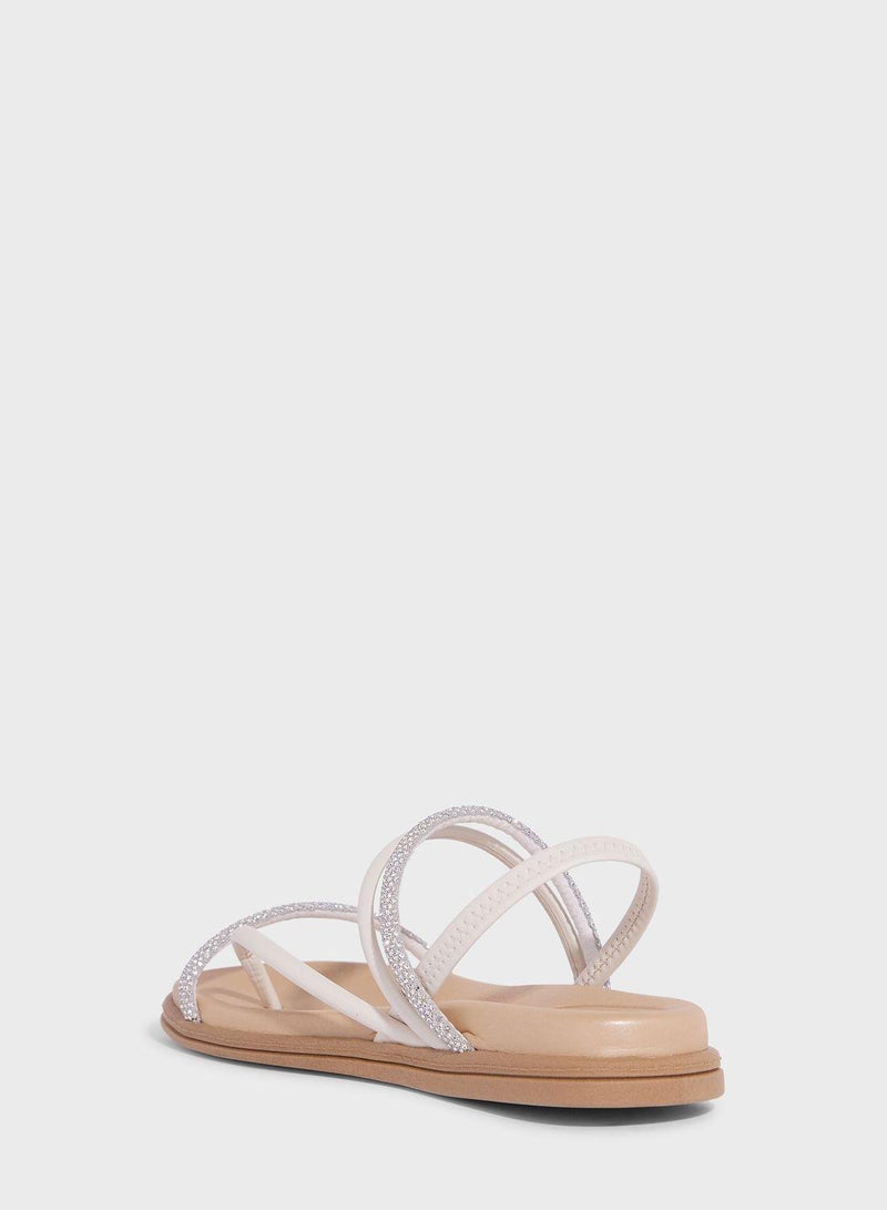 Journee Multi Strap Flat Sandals