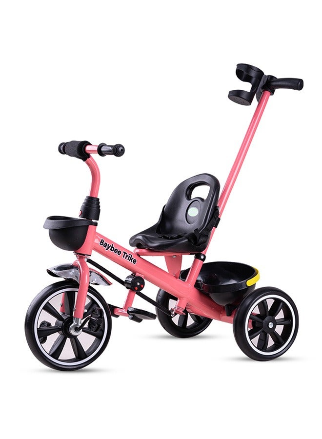 Baybee 2 In 1 Hero Baby Tricycle For Kids  Smart Plug And Play Kids Tricycle Cycle With Parental Push Handle & Storage Baskets Baby Tricycle Cycle For Kids 2 To 5 Years Boy Girl Pink