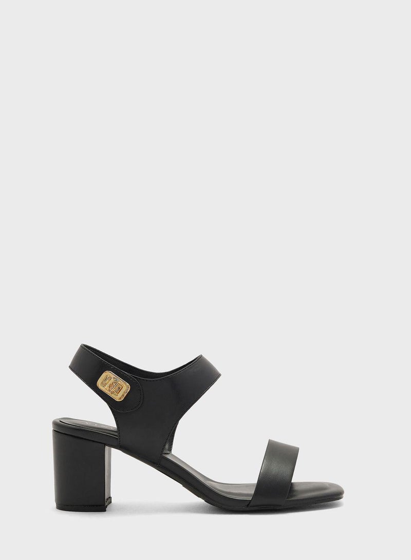 Ankle Strap Mid Heel Sandals