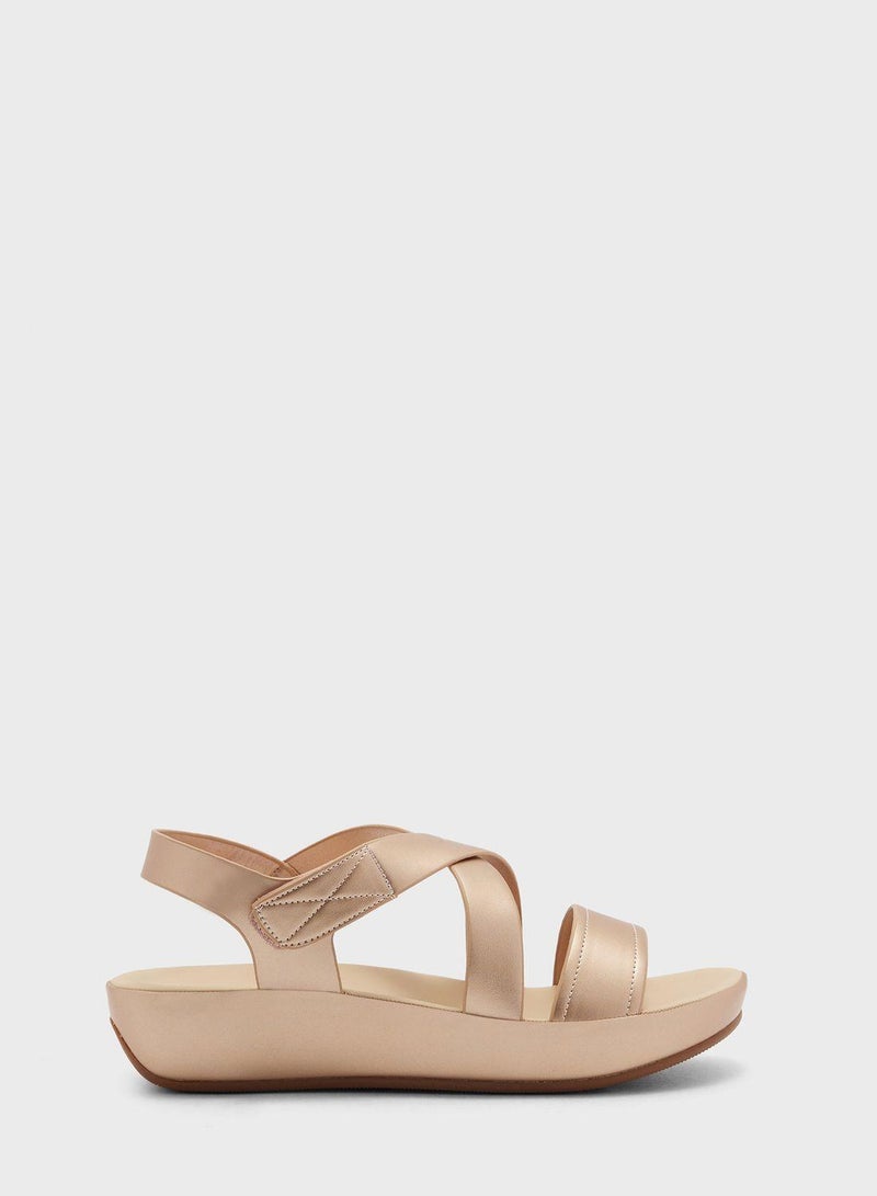 Multi Strap Low Heel Wedge Sandals