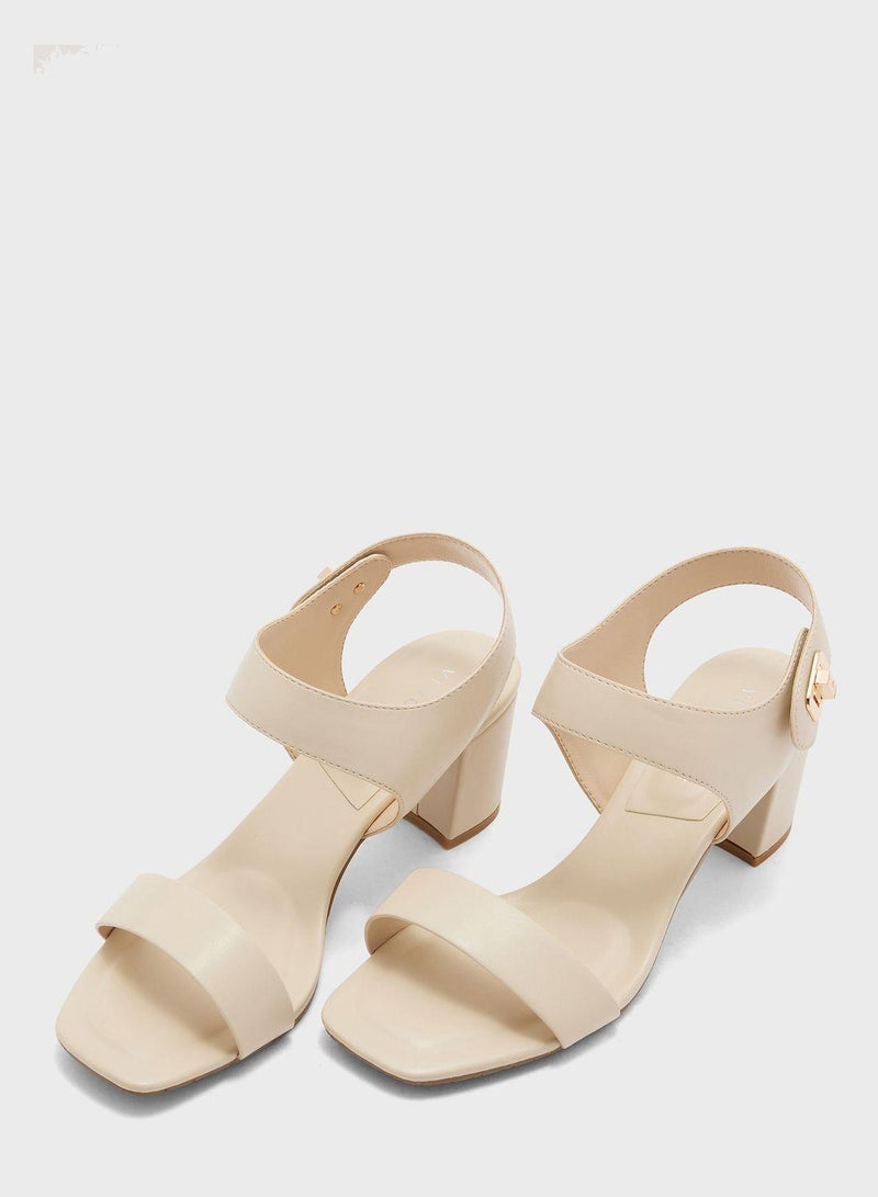 Ankle Strap Mid Heel Sandals