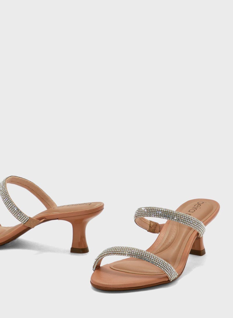 Ankle Strap Mid Heel Sandals