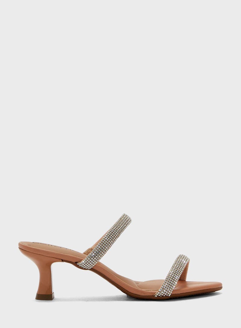 Ankle Strap Mid Heel Sandals