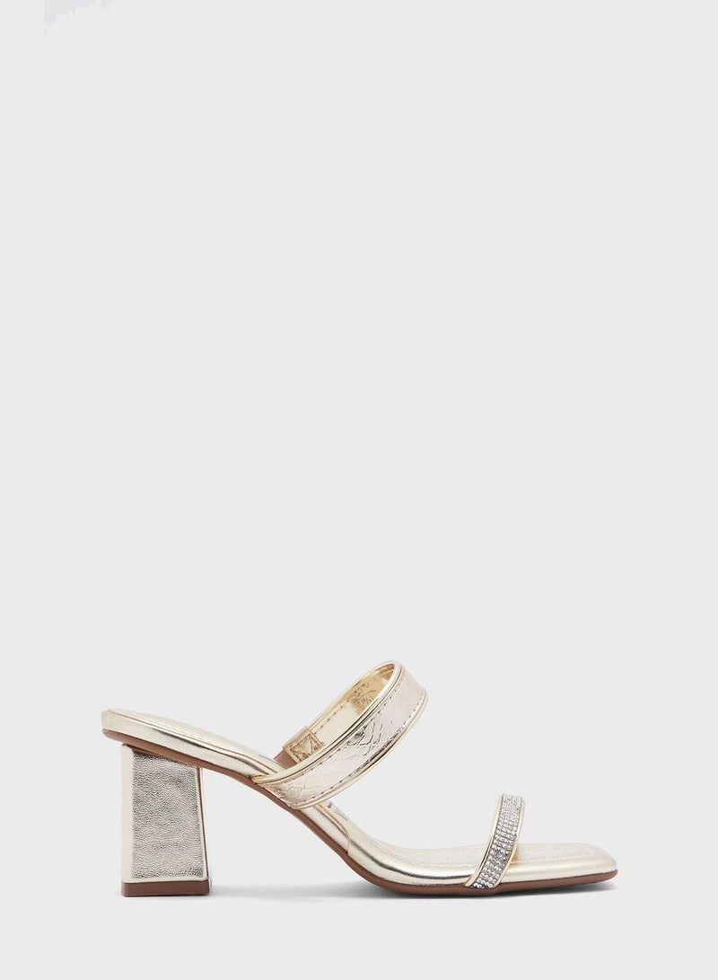 Cora Multi Strap Mid Heel Sandals