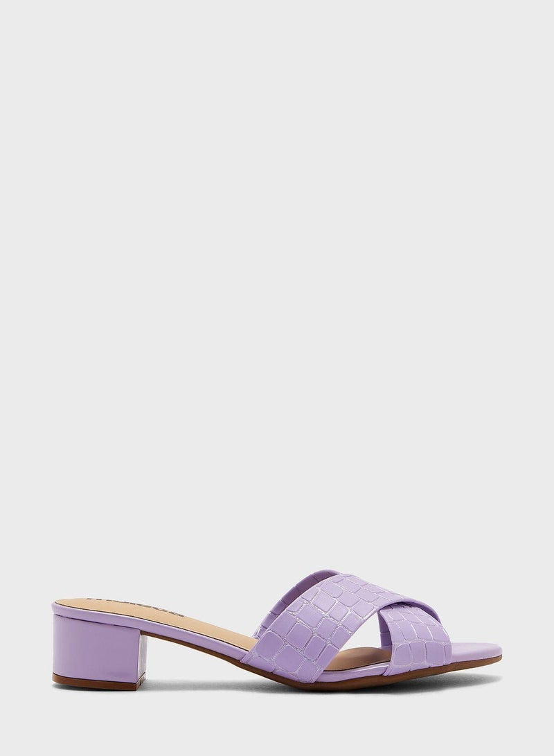 Multi Strap Mid Heel Sandals