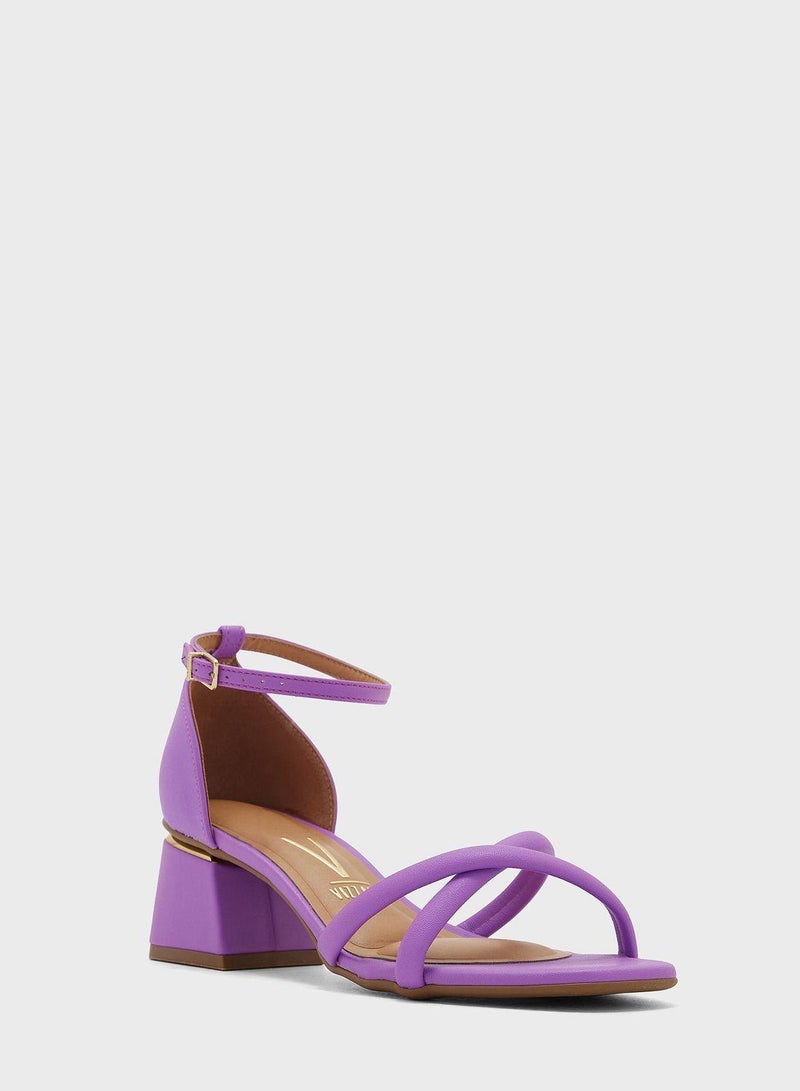 Khaleesi Ankle Strap Mid Heel Sandals