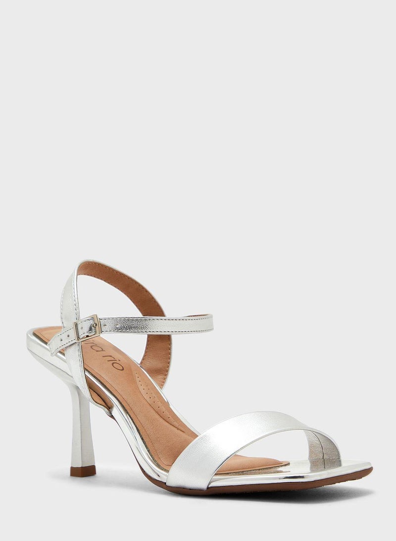 Multi Strap Mid Heel Sandals