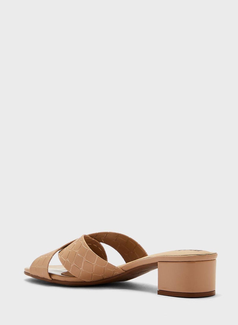 Multi Strap Mid Heel Sandals