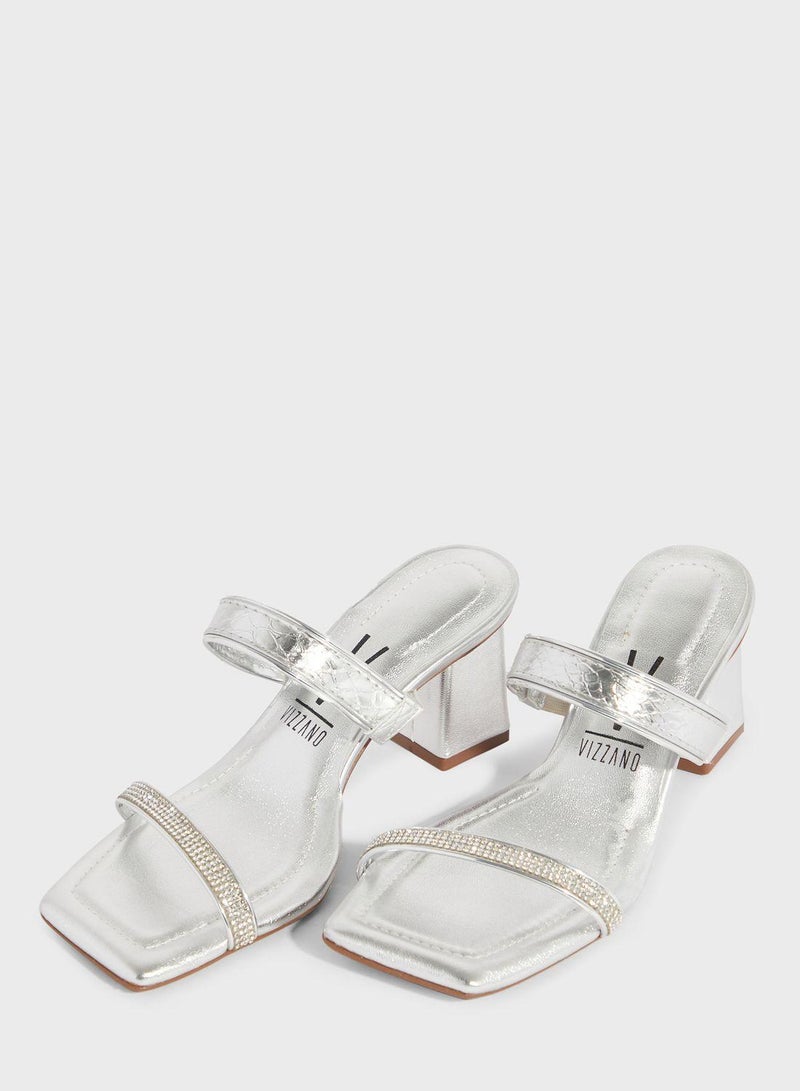 Savannah Multi Strap Mid Heel Sandals