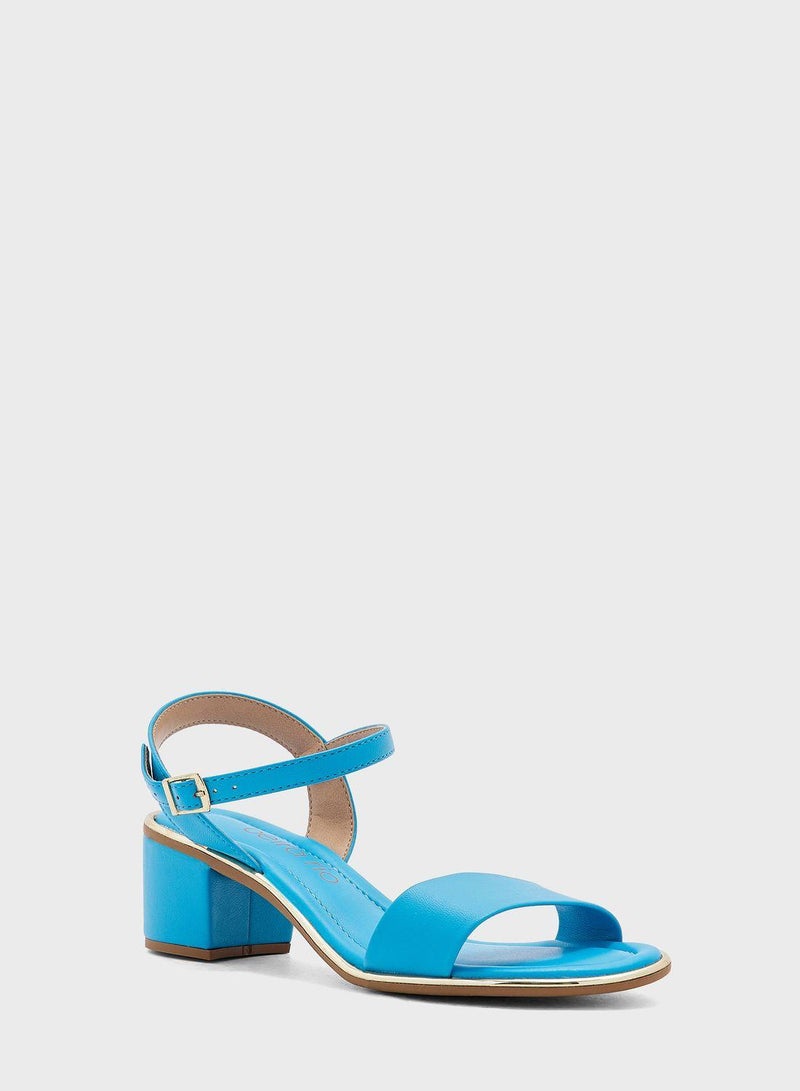 Ankle Strap Mid Heel Sandals