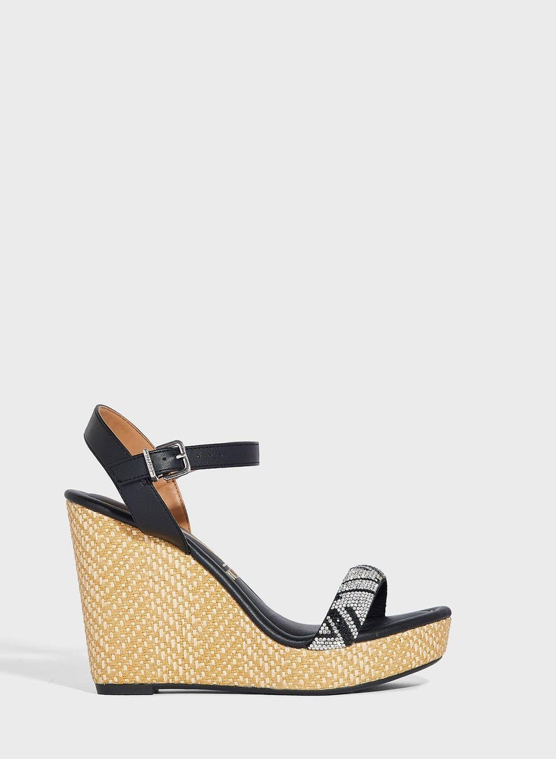 Ellie Ankle Strap High Heel Wedge Sandals