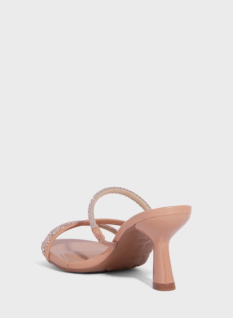 Georgia Multi Strap Mid Heel Sandals