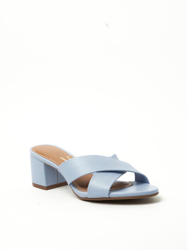 Zoe Cross Strap Mid Heel Sandals