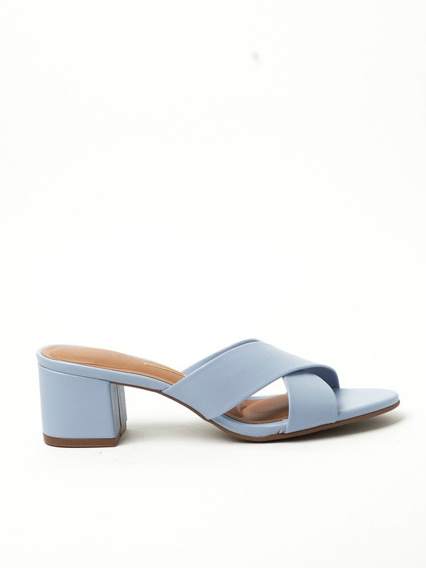 Zoe Cross Strap Mid Heel Sandals