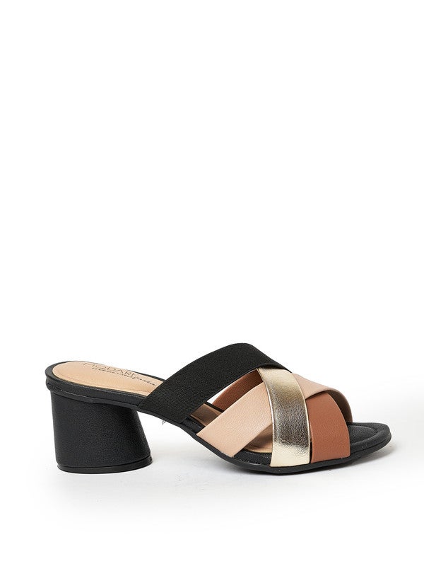 Multi Strap Mid Heel Sandals