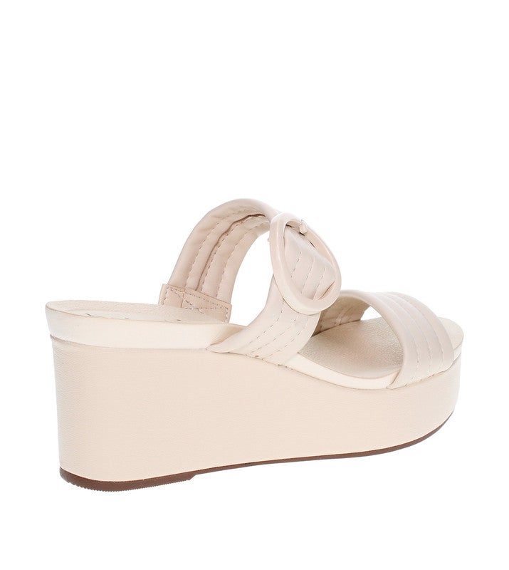 Alyssa Multi Strap High Heel Wedge Sandals