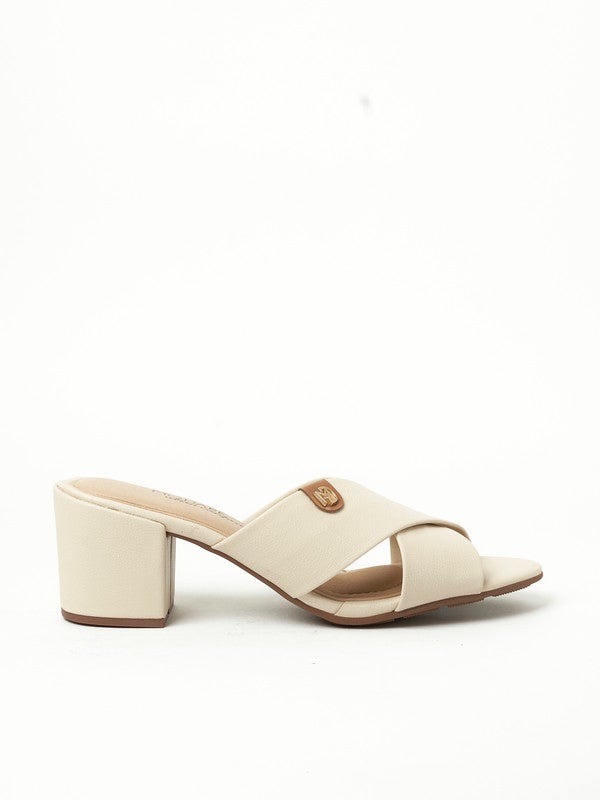 Cross Strap Mid Heel Sandals