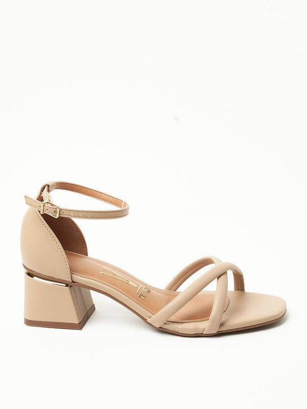 Kyra Ankle Strap Mid Heel Sandals