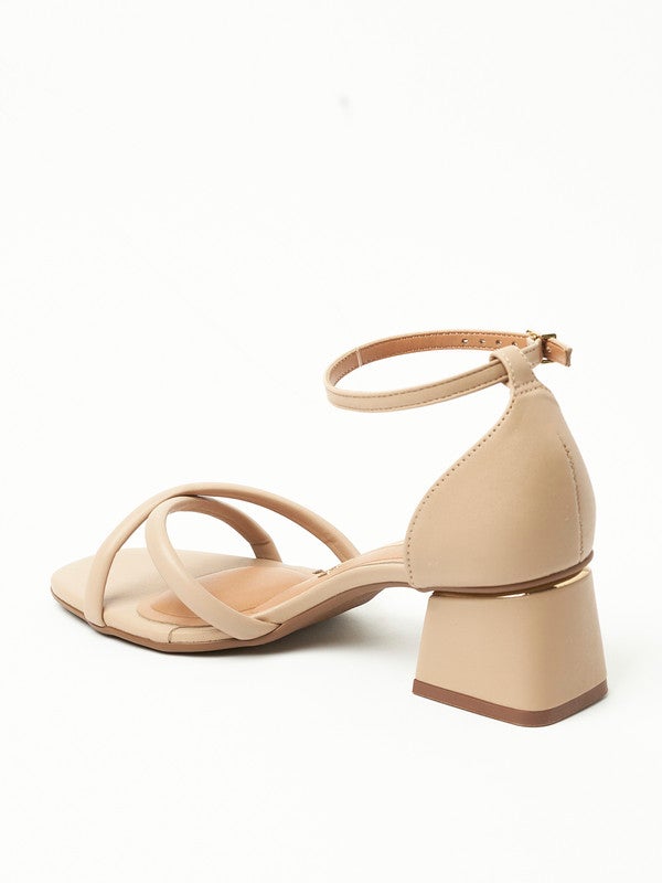 Kyra Ankle Strap Mid Heel Sandals