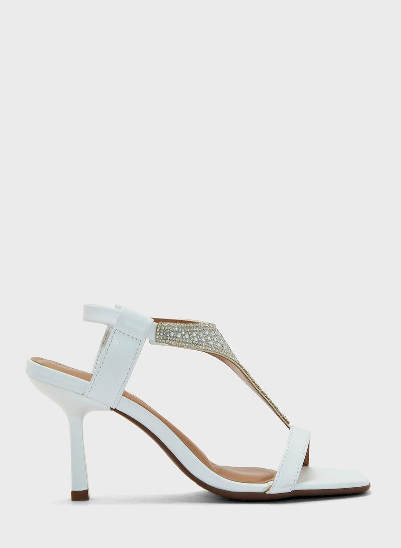 Multi Strap Mid Heel Sandals