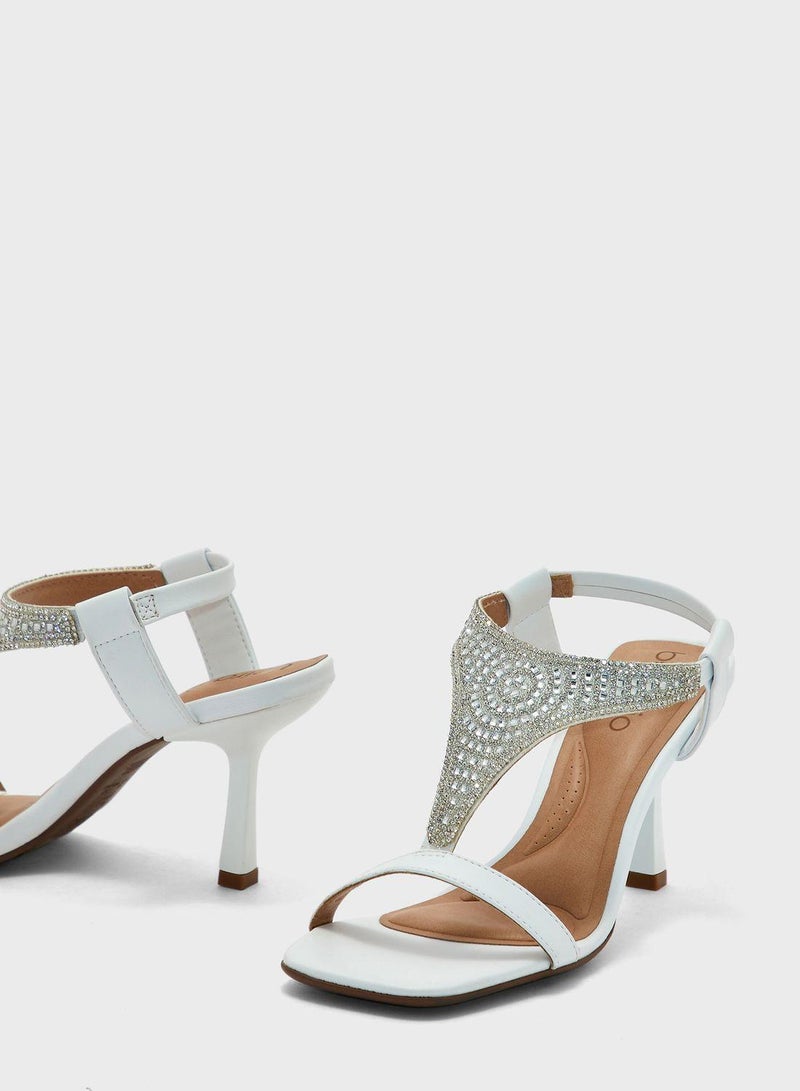 Multi Strap Mid Heel Sandals