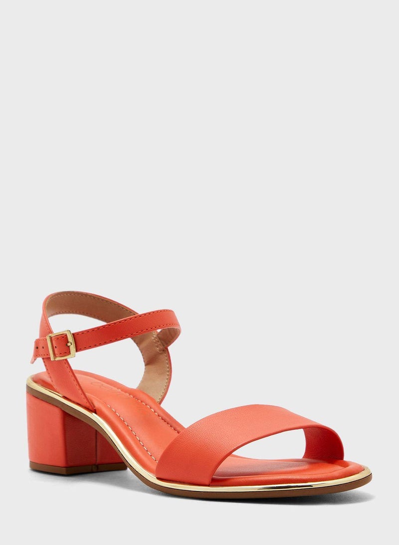 Ankle Strap Mid Heel Sandals