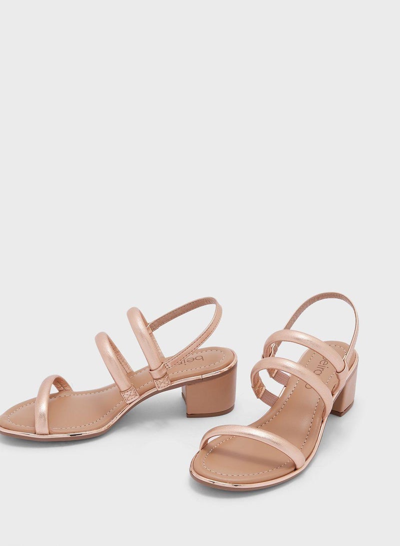 Charlie Multi Strap Mid Heel Sandals