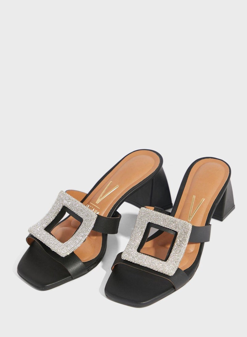 Ayla Multi Strap Mid Heel Sandals