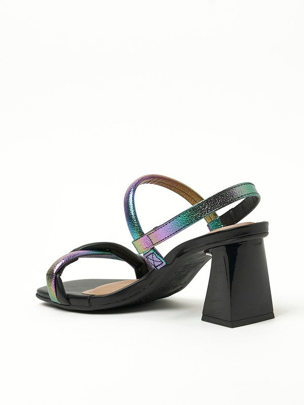 Olive Multi Strap Mid Heel Sandals