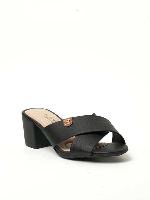 Cross Strap Mid Heel Sandals