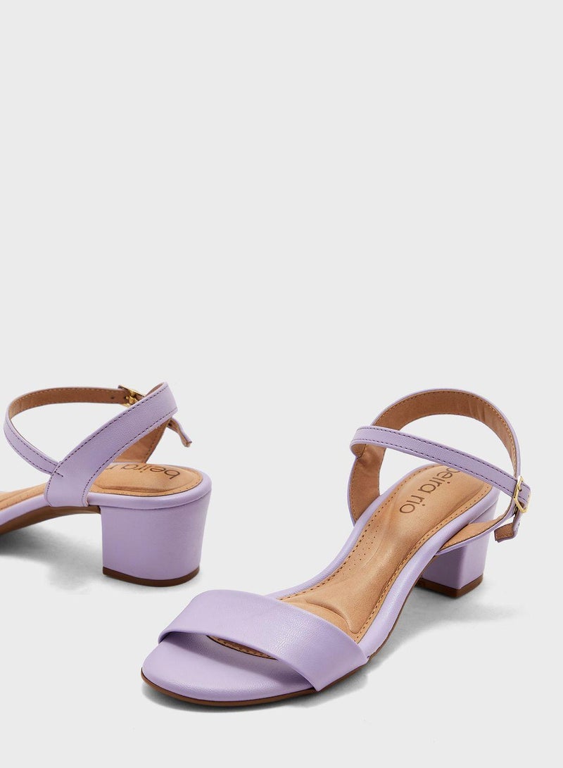 Ankle Strap Mid Heel Sandals