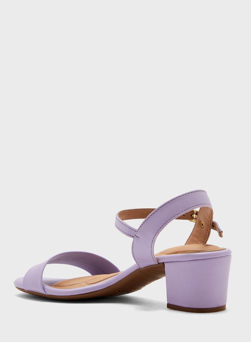 Ankle Strap Mid Heel Sandals