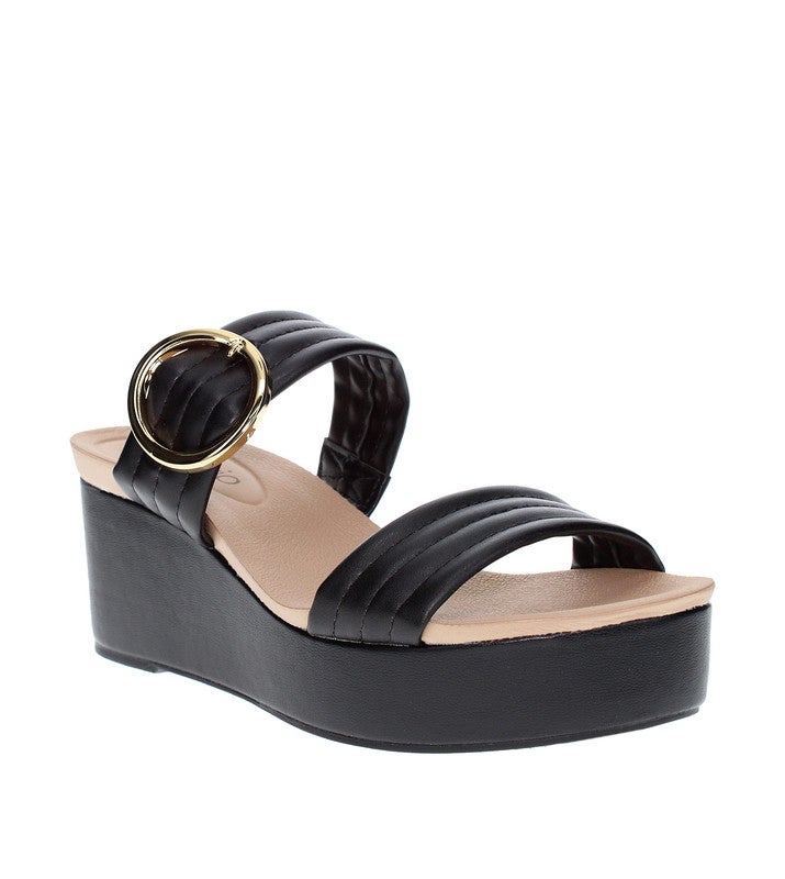 Adelyn Multi Strap High Heel Wedge Sandals