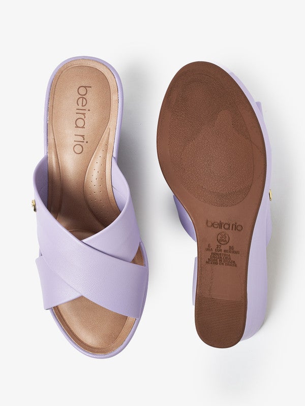 Cross Strap Low Heel Wedge Sandals