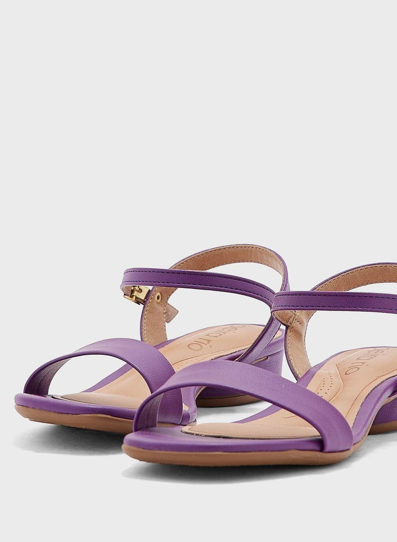 Thea Ankle Strap Low Heel Sandals