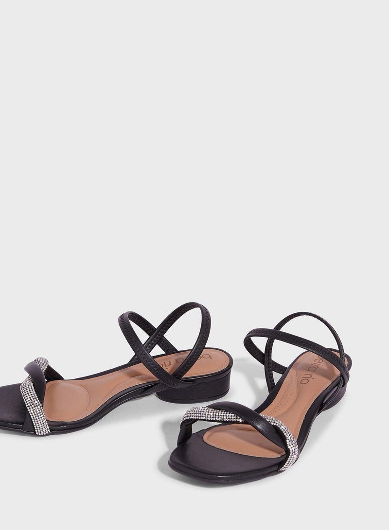 Adalyn Ankle Strap Low Heel Sandals