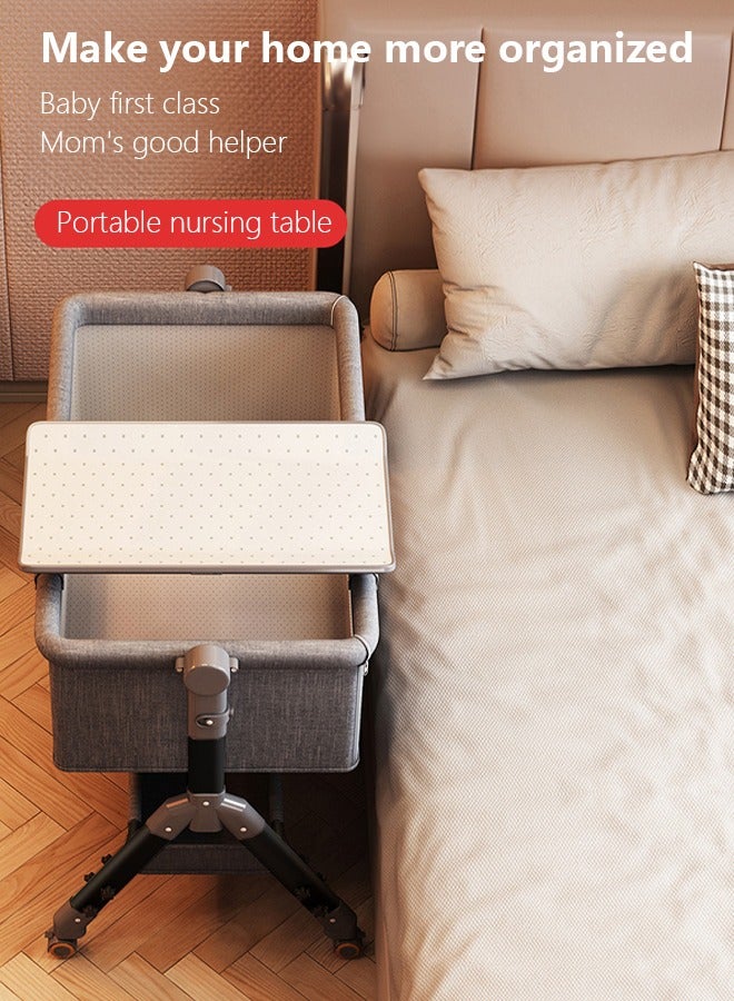 Bedside cribs are portable and foldable and have a bassinet with a changing table that provides parents with the right place to change their baby's diaper, massage and change clothes