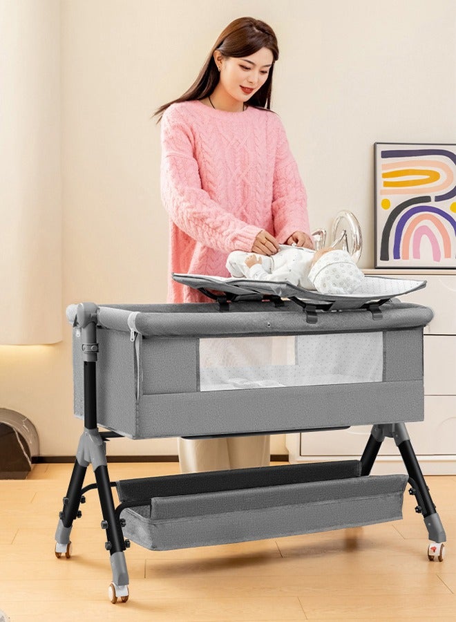 Bedside cribs are portable and foldable and have a bassinet with a changing table that provides parents with the right place to change their baby's diaper, massage and change clothes