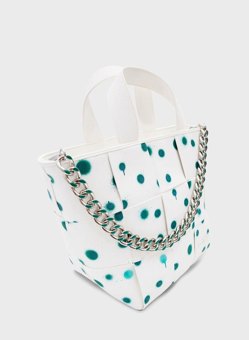 Logo  Detailed Top Handle Tote