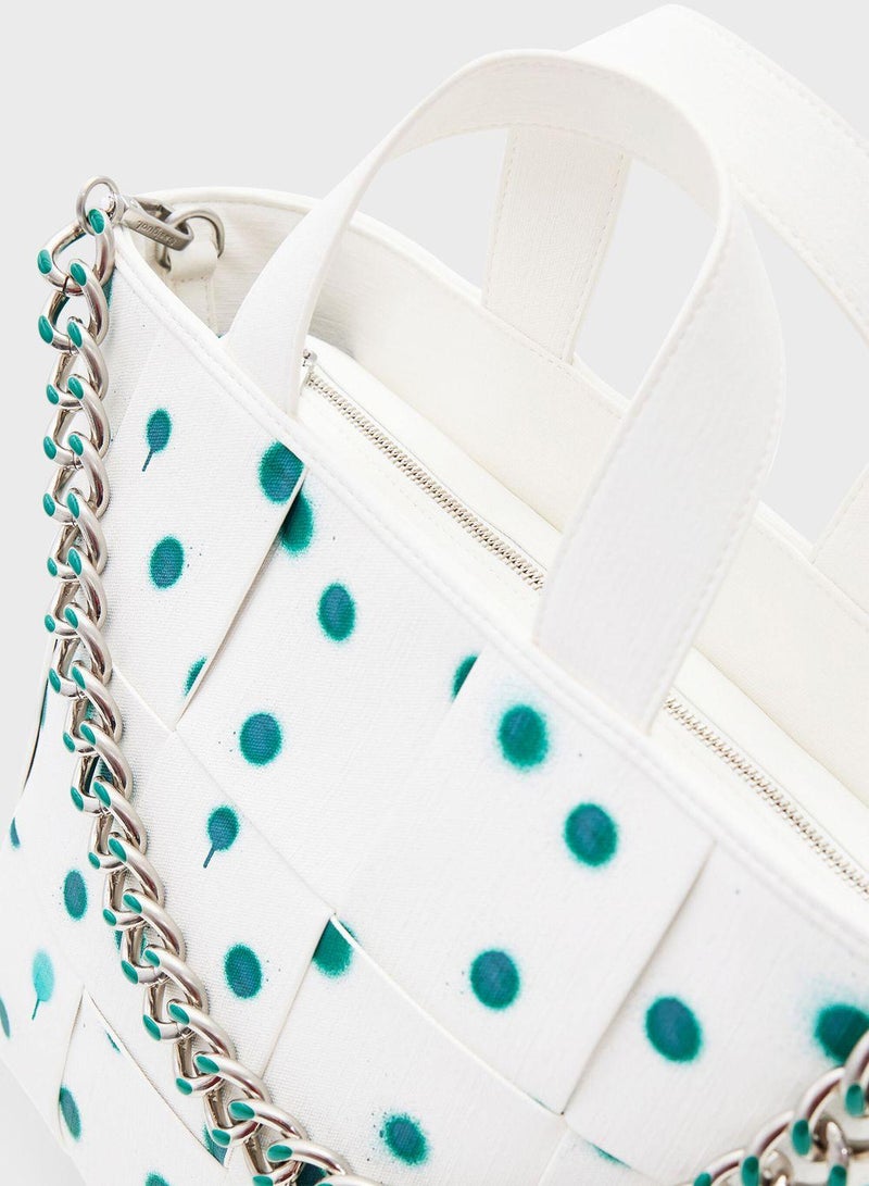 Logo  Detailed Top Handle Tote