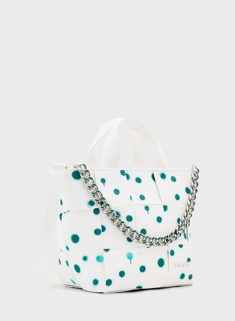 Logo  Detailed Top Handle Tote