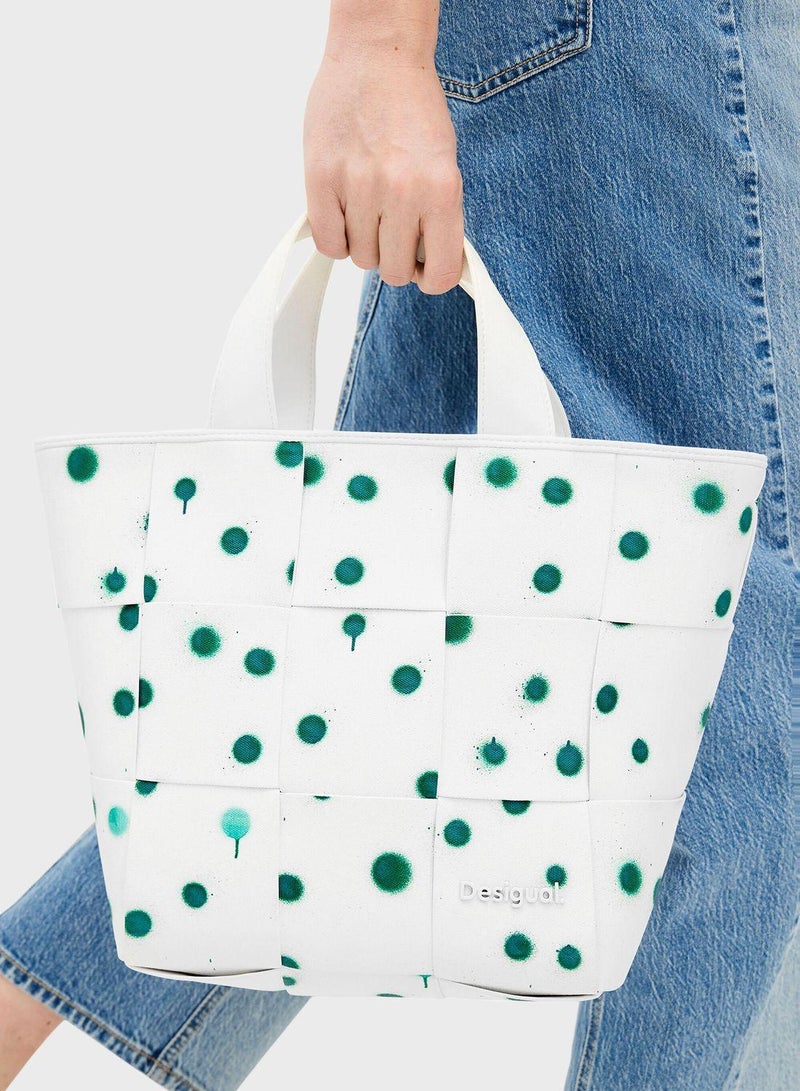 Logo  Detailed Top Handle Tote
