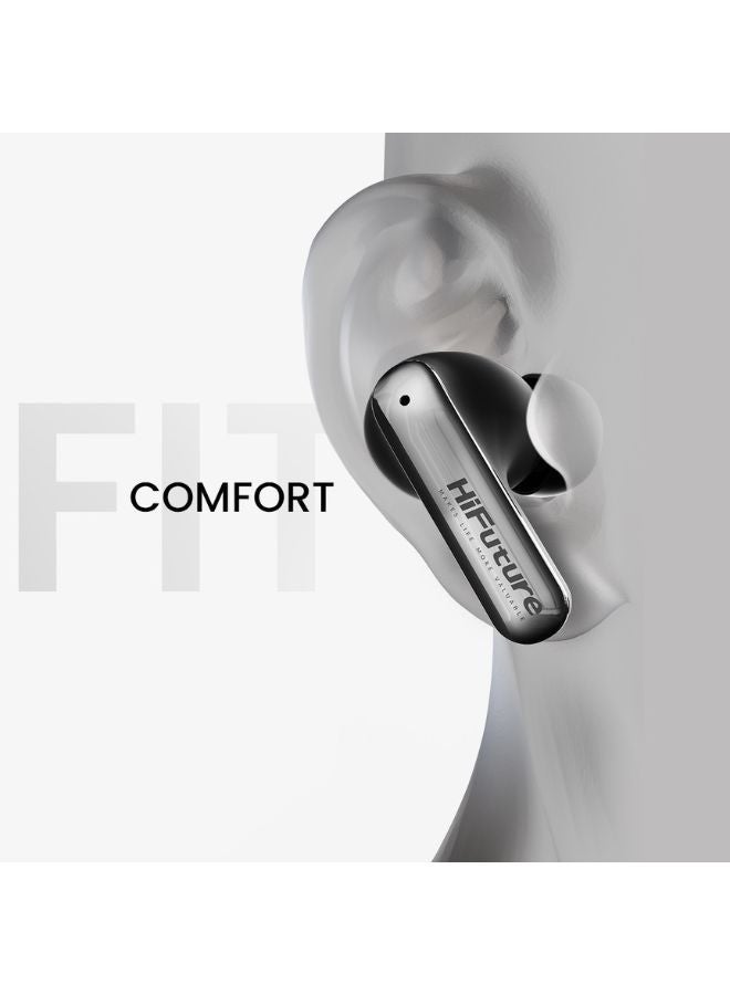 SonicAIR 4MIC 35Hrs Comfort Fit Wireless Earbuds, Black Color, HESA