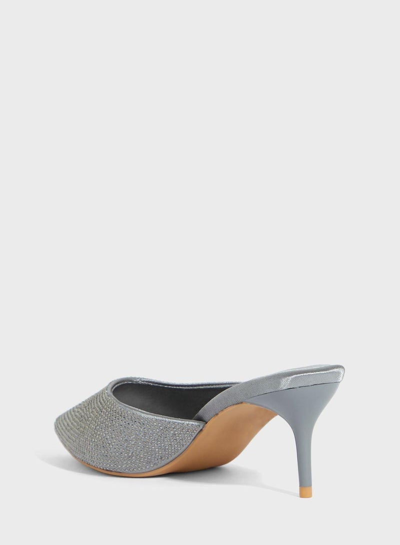 Pointed Toe Mid Heel Pumps